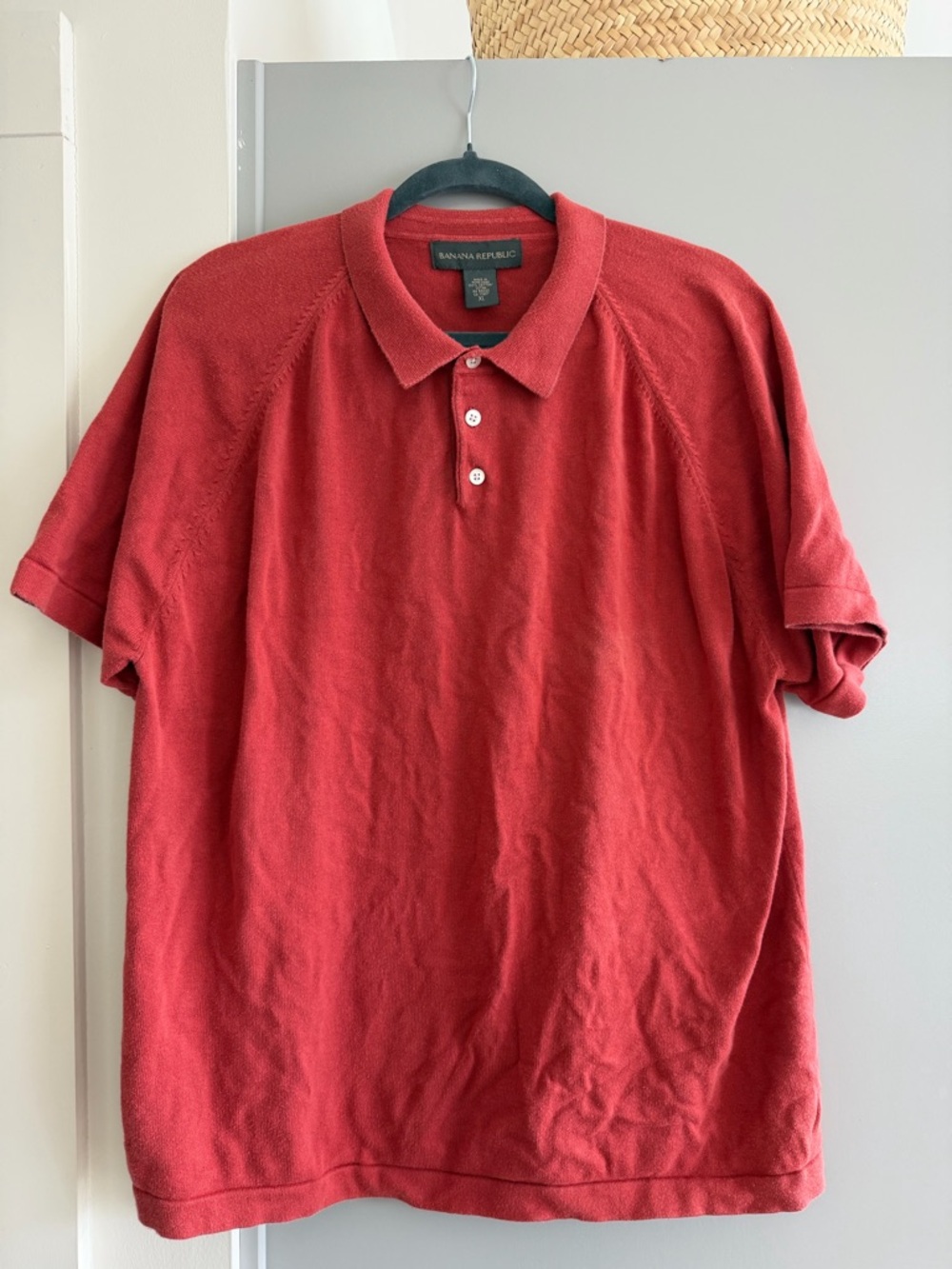 Banana Republic Men's Brick Red Polo Shirt